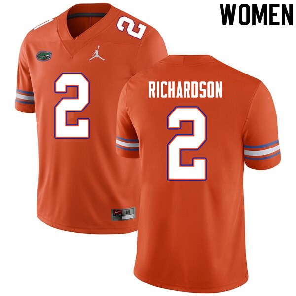 Women #2 Anthony Richardson Florida Gators College Football Jersey Orange